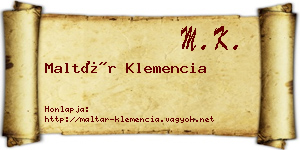 Maltár Klemencia névjegykártya